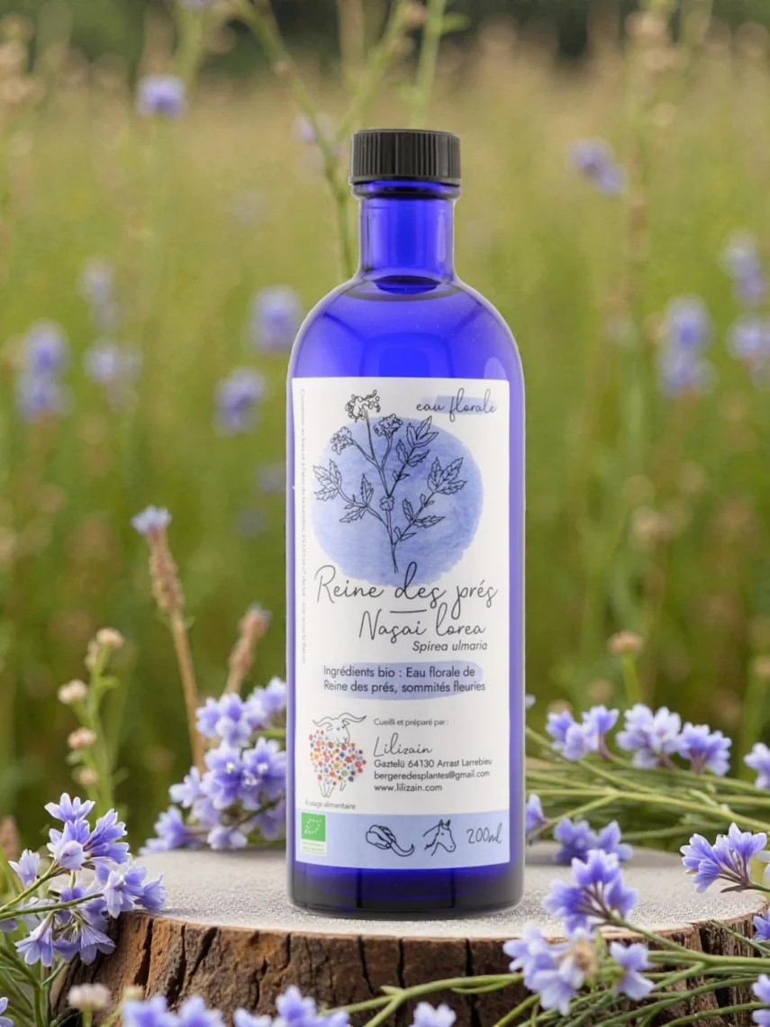 Hydrolat Reine des pr&eacute;s Bio Lilizain Pays basque � Drainant doux et apaisant 200 ml