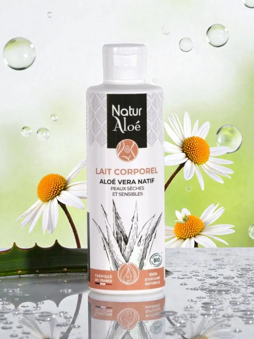 Lait Corporel Aloe Vera Bio 200ml Hydratant Nourrissant Peau Sensible