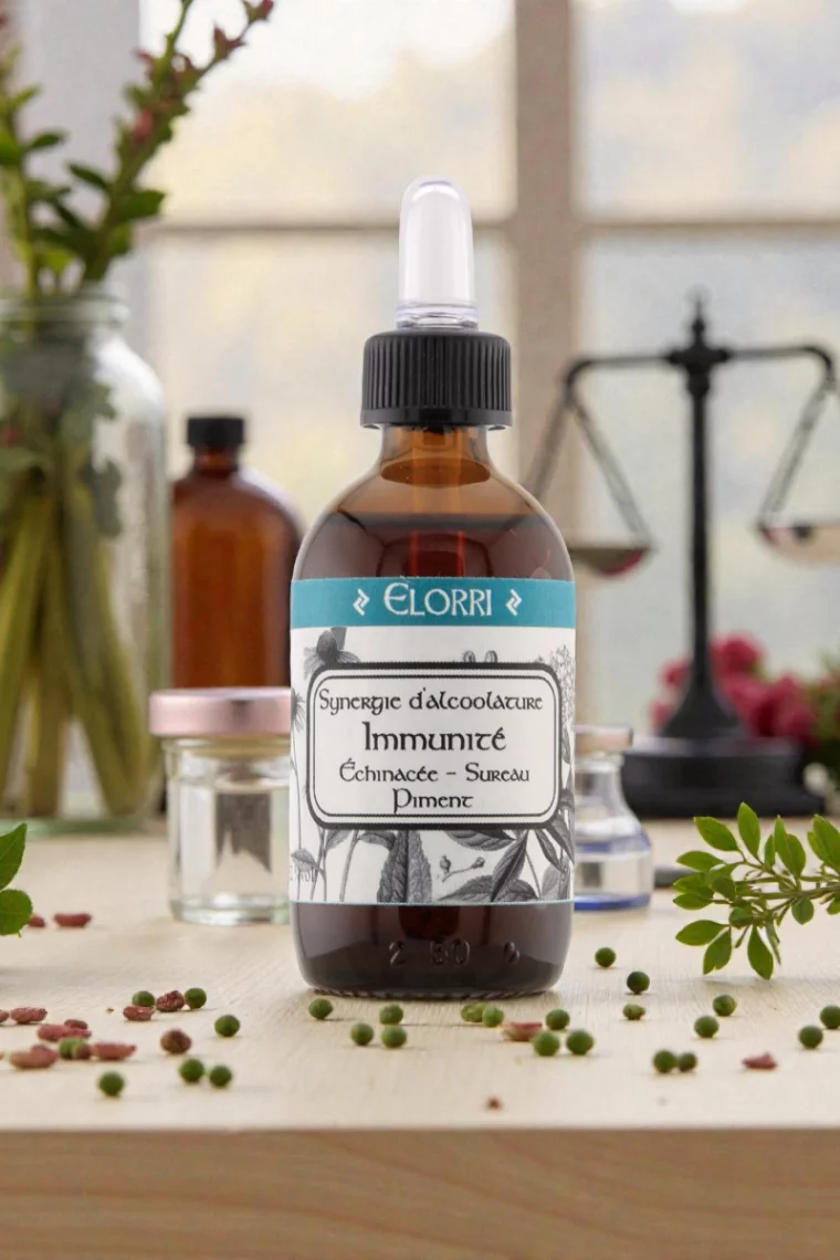 produit
Synergie D&eacute;fenses immunitaires � Alcoolature Bio � &Eacute;chinac&eacute;e, Sureau & Piment