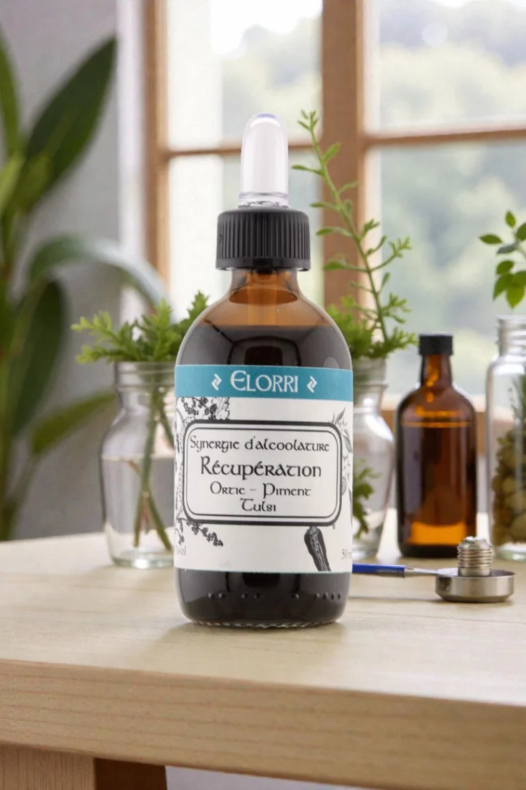 Synergie R&eacute;cup&eacute;ration � Alcoolature Bio � Ortie, Piment & Tulsi
