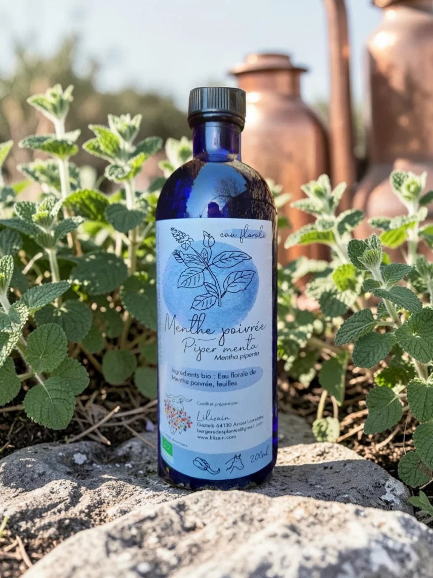 Hydrolat Menthe poivr&eacute;e Bio Lilizain Pays basque � Digestif et rafra&icirc;chissant 200 ml