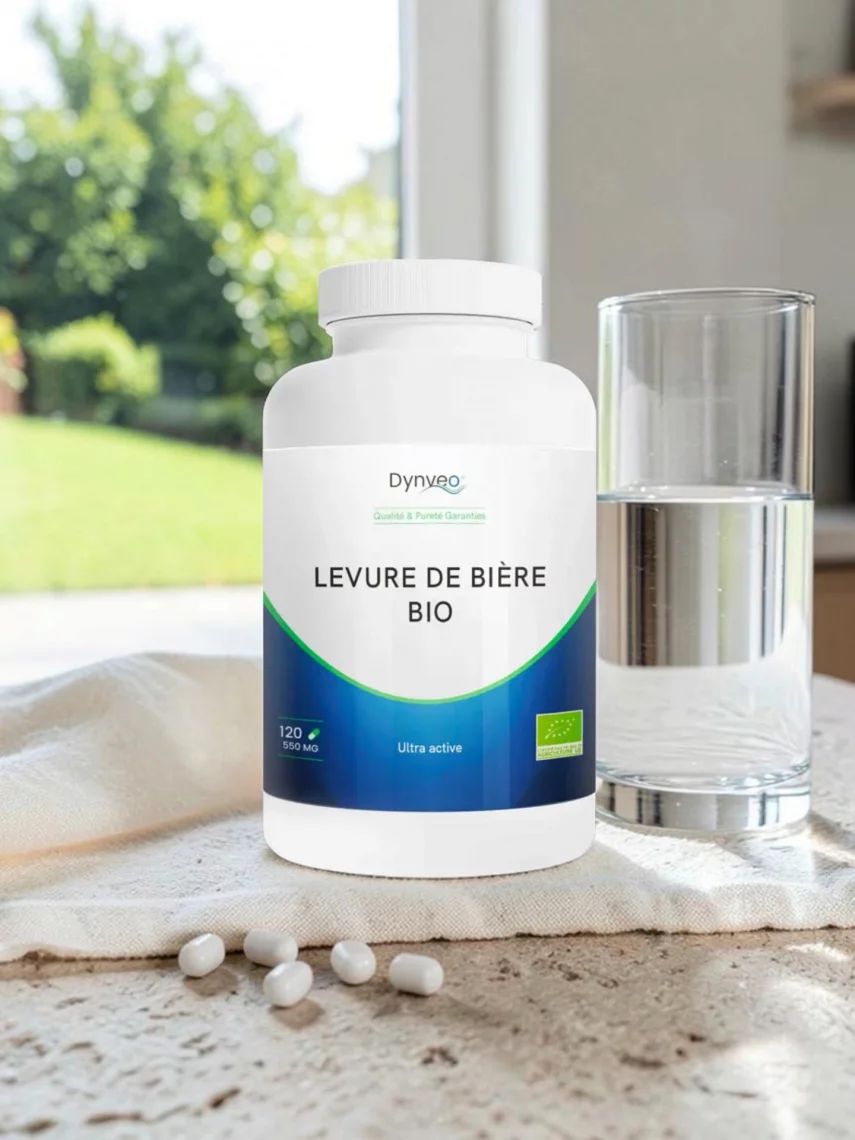 Levure de bi&egrave;re bio revivifiable en g&eacute;lules, cheveux, ongles et flore intestinale, Dynveo 120 g&eacute;lules