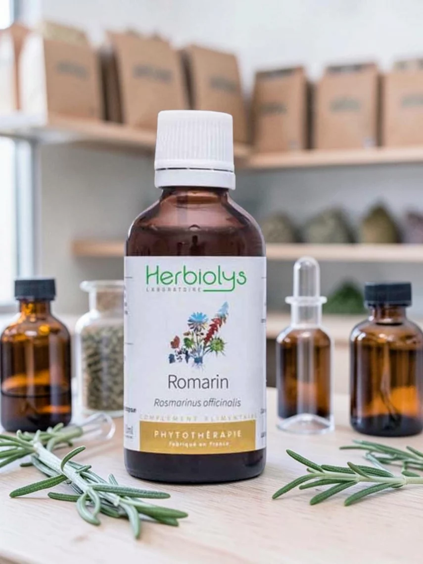 Romarin extrait de plante fra&icirc;che bio, teinture m&egrave;re pour la digestion et le foie, tonus naturel, 50 ml