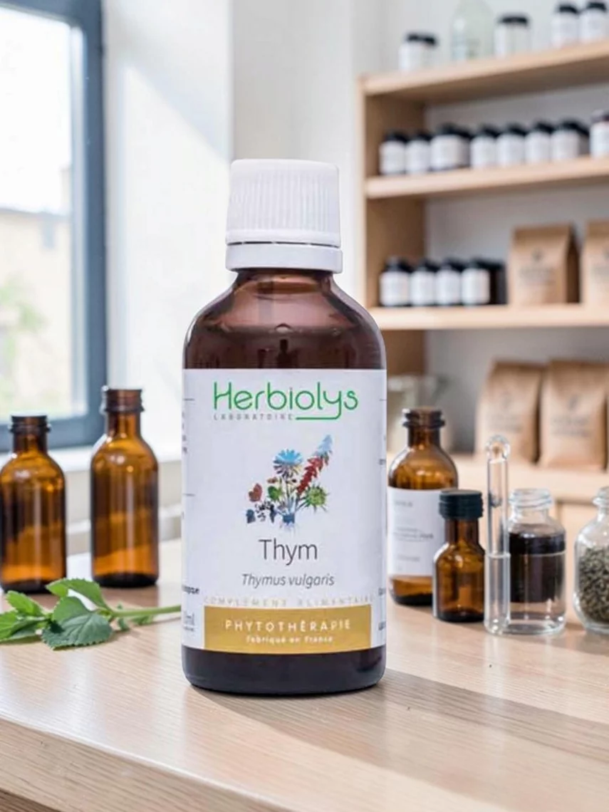 Thym extrait de plante fra&icirc;che bio, teinture m&egrave;re pour les d&eacute;fenses naturelles et le confort respiratoire, 50 ml