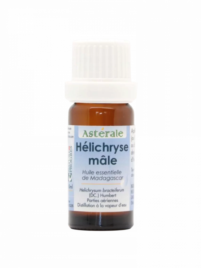 Huile essentielle H&eacute;lichryse m&acirc;le de Madagascar, souffle apais&eacute; et d&eacute;tente du soir, Nature & Progr&egrave;s 10 ml