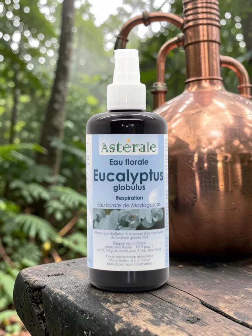 Hydrolat Eucalyptus globulus de Madagascar, eau florale respiration et peau grasse, Nature & Progr&egrave;s 200 ml