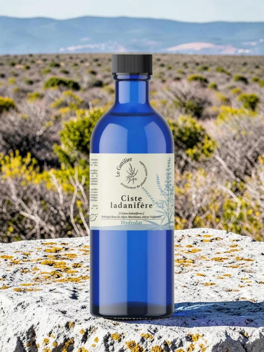 Hydrolat de ciste ladanif&egrave;re bio de France, r&eacute;g&eacute;n&eacute;rant de la peau et soutien des d&eacute;fenses naturelles 200 ml