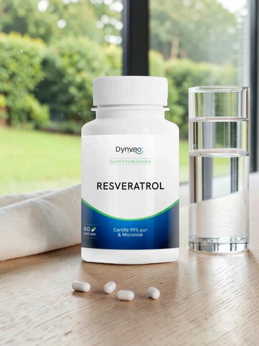 Trans-resv&eacute;ratrol pur &agrave; 99 % micronis&eacute; 300 mg, extrait de renou&eacute;e du Japon, antioxydant et anti-&acirc;ge, Dynveo 60 g&eacute;lules