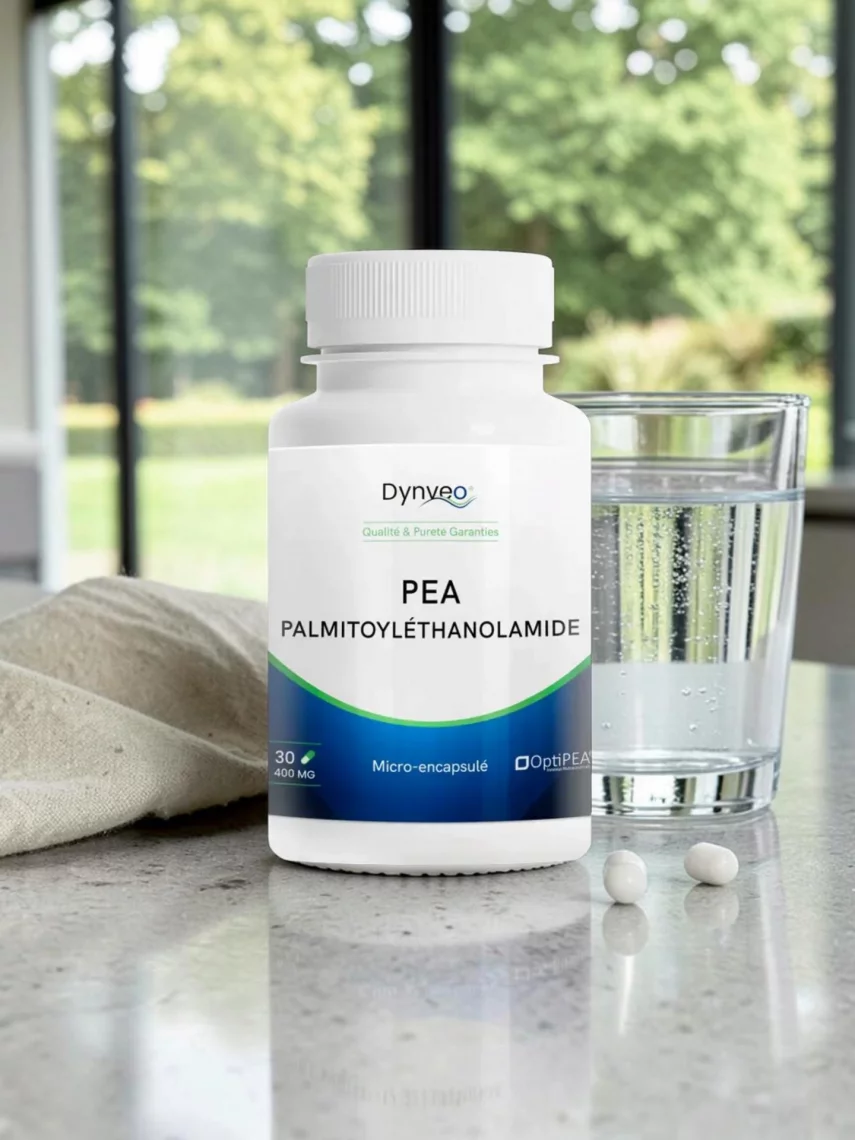 PEA palmitoyl&eacute;thanolamide OptiPEA micronis&eacute; 400 mg, confort articulaire et musculaire, d�origine v&eacute;g&eacute;tale, Dynveo 30 g&eacute;lules