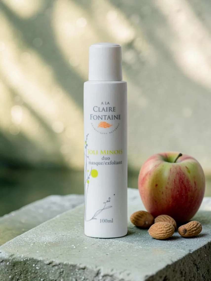Joli minois masque exfoliant visage 2 en 1 au sel et &agrave; la coque d�amande, gel&eacute;e huileuse naturelle