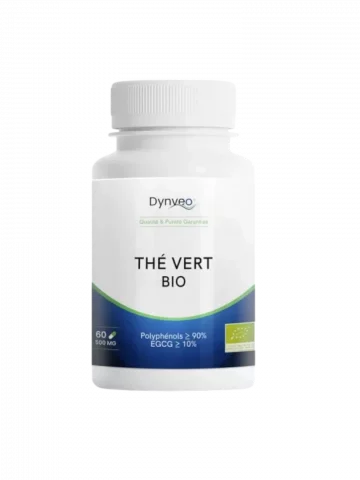 Thé vert bio 500mg  90% polyphénols  10% EGCG  Extrait aqueux  Dynveo