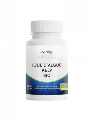 Iode naturel de Kelp BIO  Soutien thyroïdien & métabolisme  150µg  Dynveo