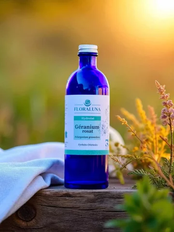 Hydrolat Géranium rosat Bio 200mL  peau, circulation & parfum floral
