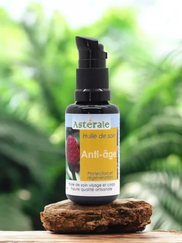 Huile de soin Antiâge Astérale 30ml  Harungana & huiles essentielles revitalisantes, régénérante et antitaches, bio