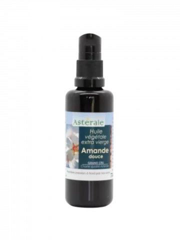 Huile végétale Amande douce Astérale 50ml  Prunus amygdalus dulcis, adoucissante & réparatrice, bio