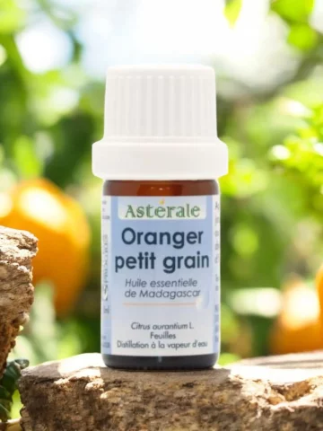 Huile essentielle Oranger petit grain Astérale 5ml  Citrus aurantium var. amara, équilibrante émotionnelle & digestive, bio