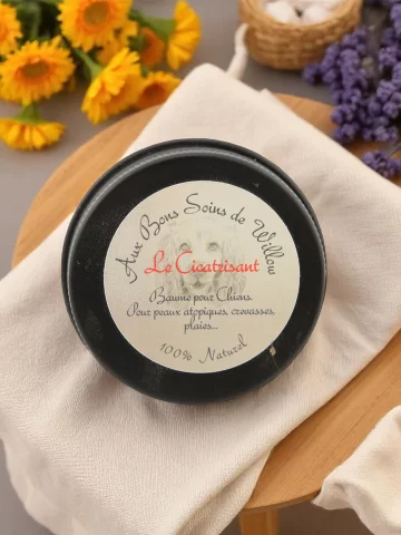 Baume Cicatrisant socioresponsable pour chiens, hydratant & cicatrisant  huiles végétales