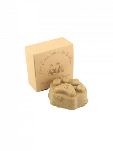 Shampoing solide antinuds naturel pour chiens  huile de ricin & poudres lissantes