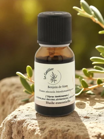 Huile essentielle de benjoin bio  Résine réparatrice et protectrice  15 ml