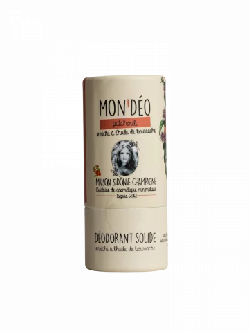 Déodorant solide bio Mondéo Patchouli  Stick 50 ml & Pot 100 ml  Maison Sidonie Champagne