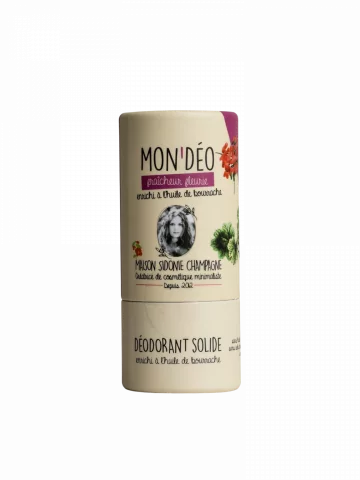 Déodorant solide bio Mondéo Fleurie  Palmarosa & Géranium  Stick 50 ml & Pot 100 ml  Maison Sidonie Champagne