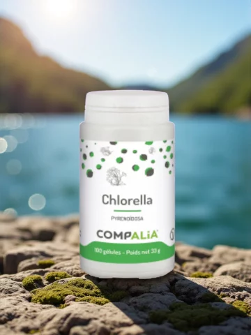 Chlorella pyrenoïdosa bio  Micro-algue détox 500 mg  Compalia