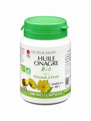 Huile dOnagre bio  Oméga-6 & équilibre féminin  90 capsules  Vecteur Santé