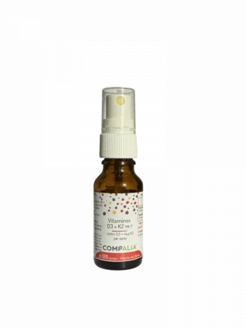Vitamines D3 2000 UI & K2 MK-7  Spray huileux 20 ml  Compalia