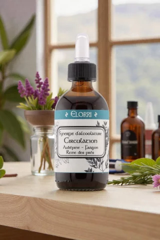 Synergie Circulation � Alcoolature Bio � Aub&eacute;pine, Fragon & Reine-des-pr&eacute;s