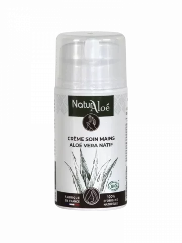 Cr&egrave;me Soin Mains Aloe Vera Bio 50ml Hydratante R&eacute;g&eacute;n&eacute;rante AntiGer&ccedil;ures