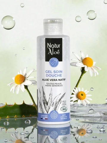 Gel Soin Douche Aloe Vera Bio 200ml Nettoyant Hydratant Apaisant