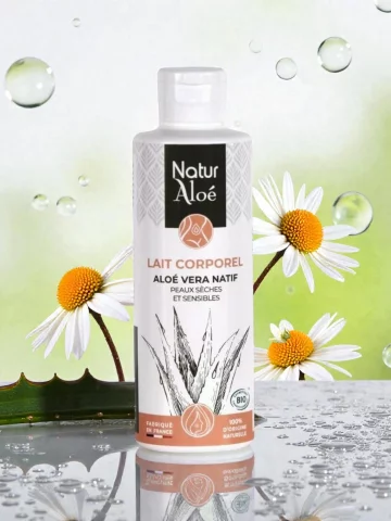 Lait Corporel Aloe Vera Bio 200ml Hydratant Nourrissant Peau Sensible