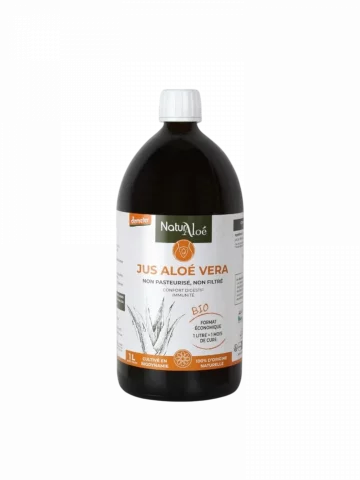 Jus d�Aloe Vera Bio non pasteuris&eacute; pur 1 litre  D&eacute;tox Immunit&eacute; & Digestion