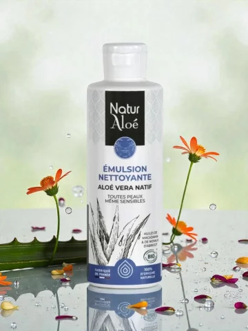 Emulsion Nettoyante Visage Aloe Vera Bio 200ml Douceur Peau Sensible