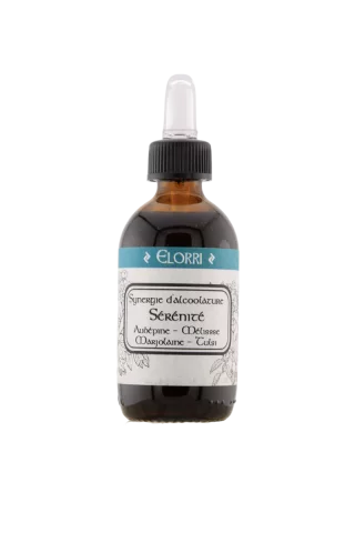 Synergie S&eacute;r&eacute;nit&eacute; � Alcoolature Bio � Aub&eacute;pine, M&eacute;lisse, Marjolaine & Tulsi