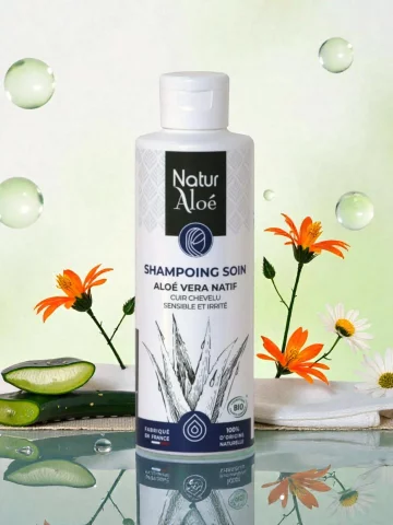 Shampoing Soin Aloe Vera Bio 200ml Hydratant R&eacute;gulateur Cuir Chevelu