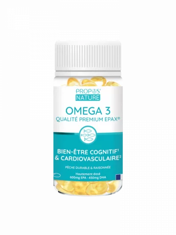 Capsules Om&eacute;ga3 EPAX Qualit&eacute; Premium 60capsules Sant&eacute; C�ur Cerveau Vision