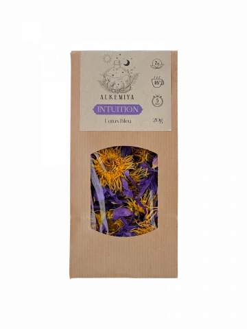 Tisane Lotus Bleu fleurs enti&egrave;res relaxation m&eacute;ditation culture biologique