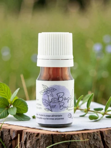 Huile essentielle de Basilic vert bio digestion, spasmes et d&eacute;tente nerveuse